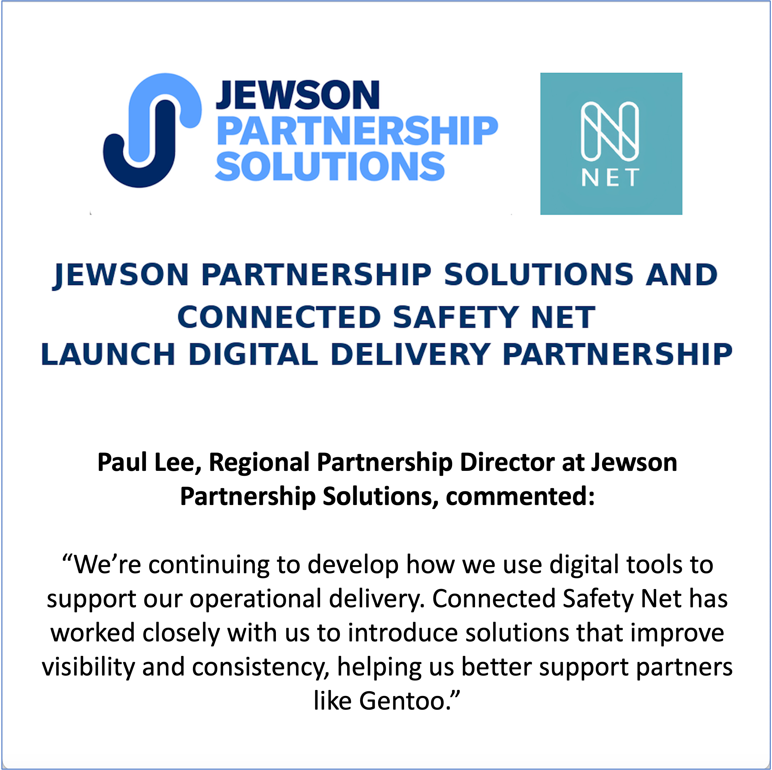 Jewson Partnership Solutions and Connected Safety Net Launch Digital Delivery Partnership