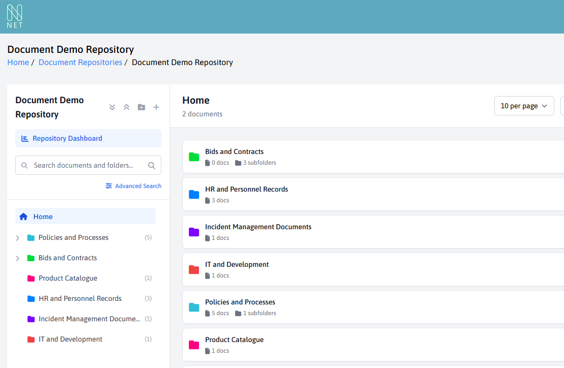Ordner im Dokumenten-Repository